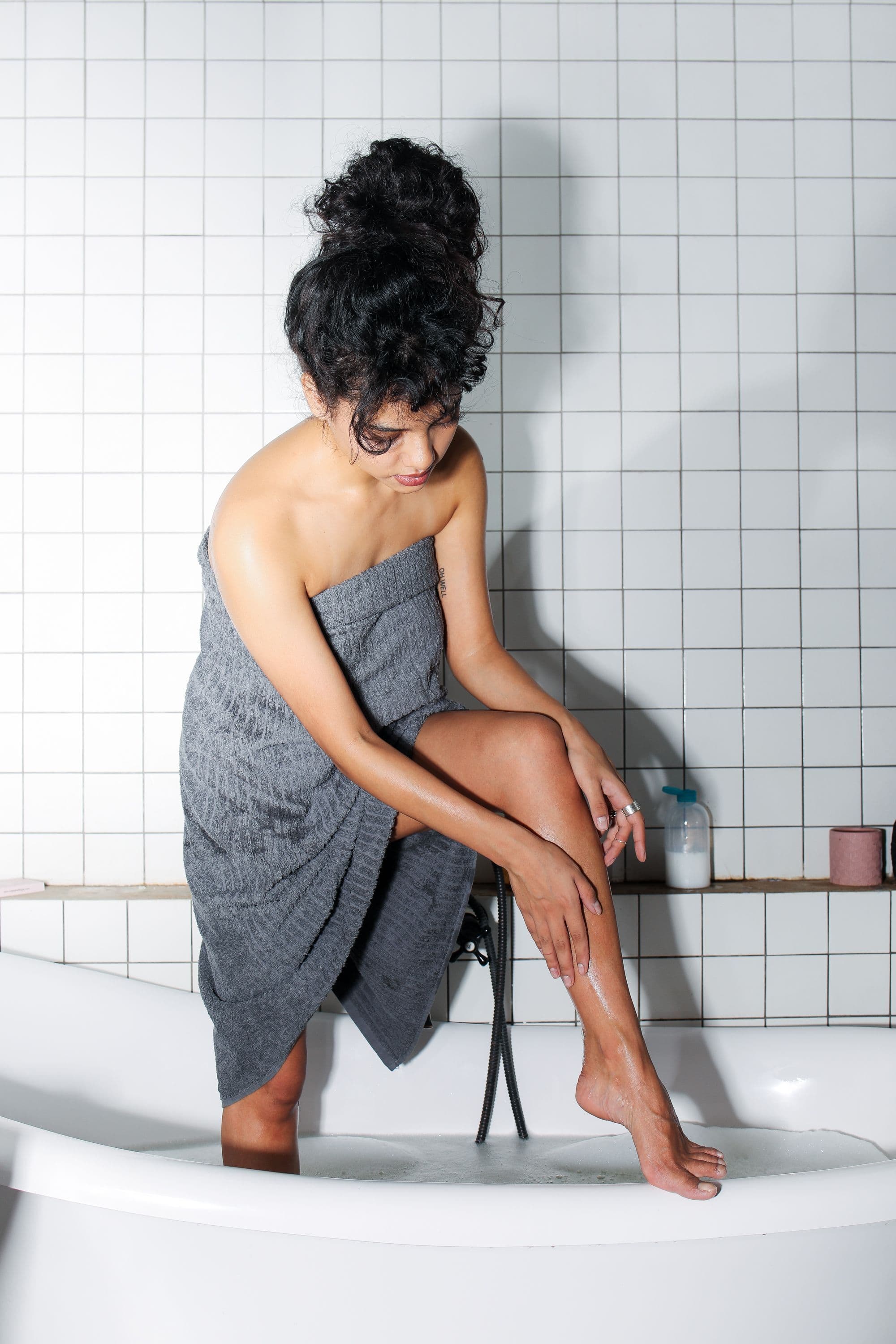 Moisturizing after a shower